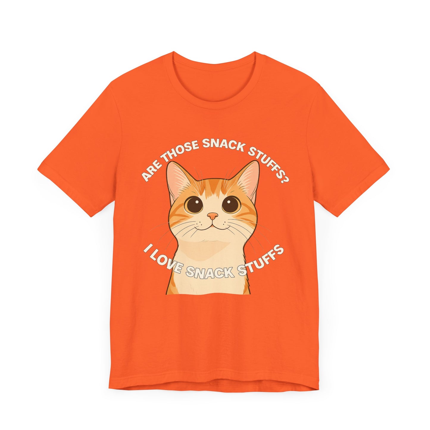 Cute Cat I Love Snack Stuffs Unisex Tee - Fun Casual Wear for Cat Lovers