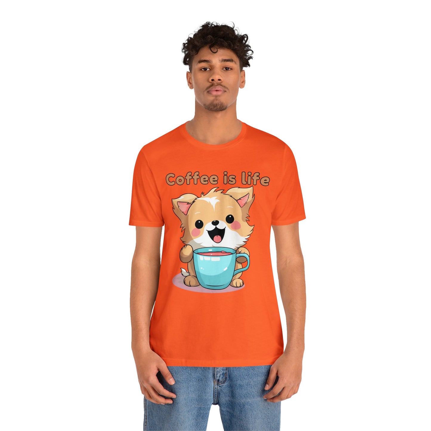 Coffee is Live (dog) - Unisex Jersey Short Sleeve Tee