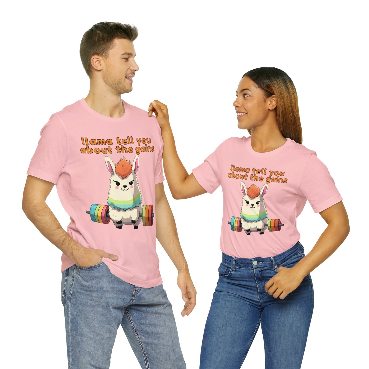 Llama tell you about the gains - Unisex Jersey Short Sleeve Tee