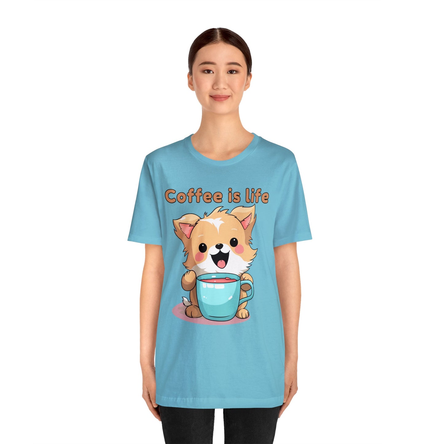 Coffee is Live (dog) - Unisex Jersey Short Sleeve Tee
