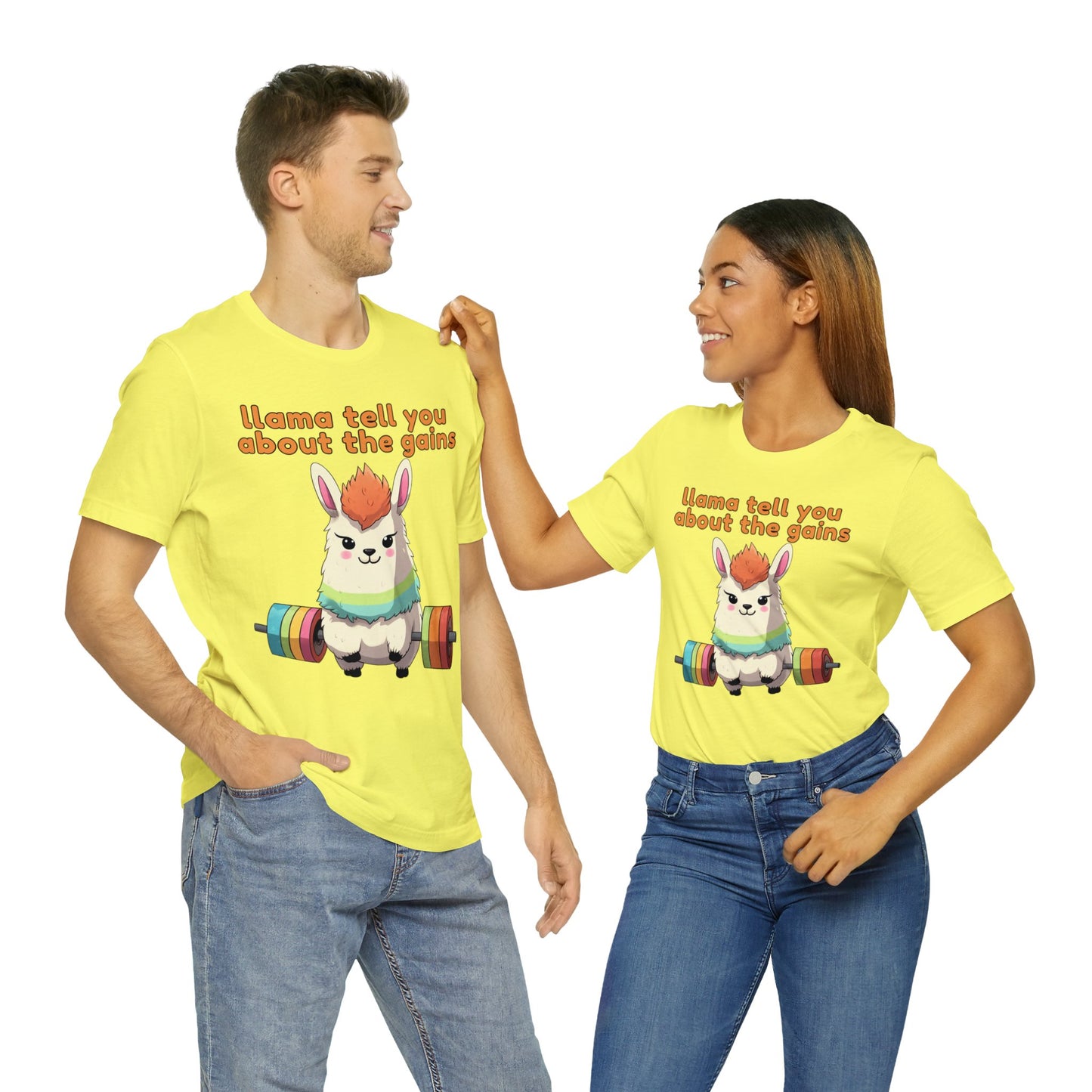 Llama tell you about the gains - Unisex Jersey Short Sleeve Tee