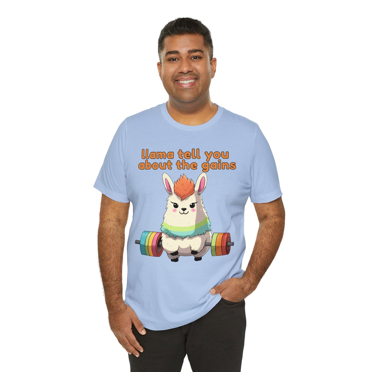 Llama tell you about the gains - Unisex Jersey Short Sleeve Tee