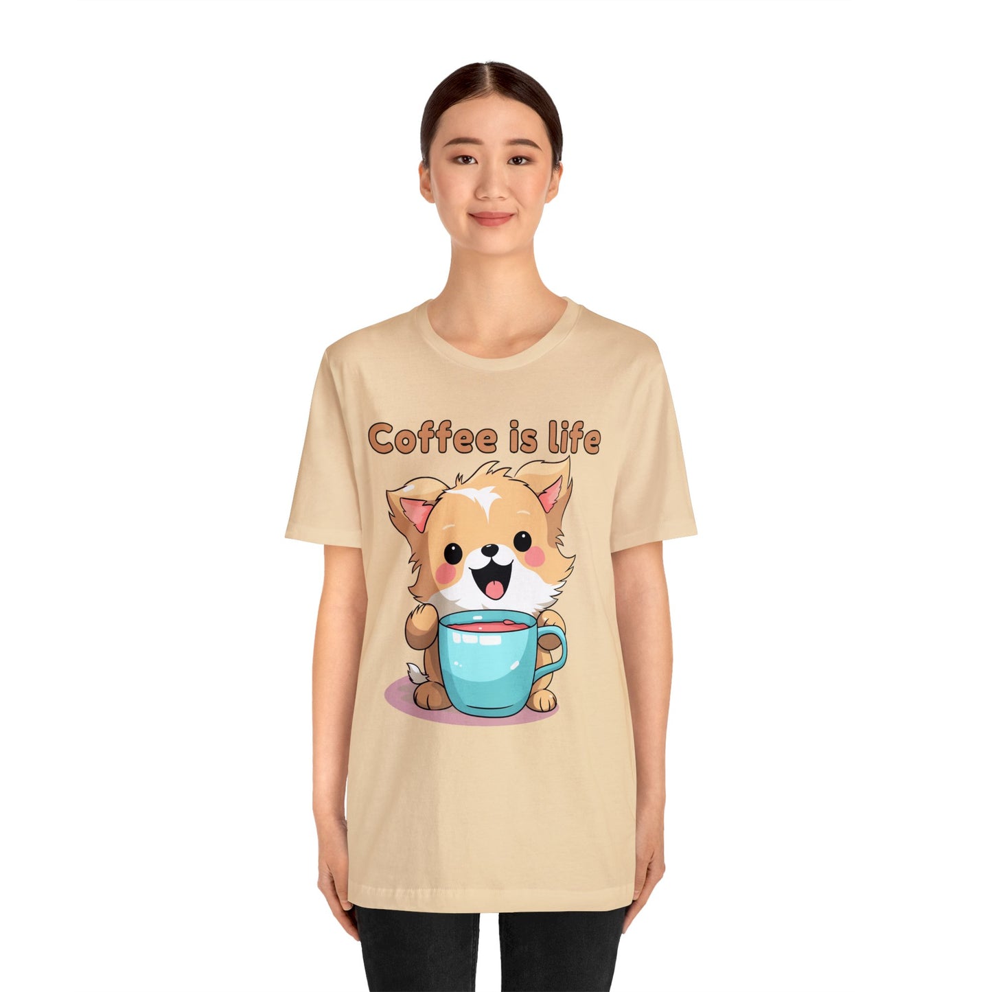 Coffee is Live (dog) - Unisex Jersey Short Sleeve Tee