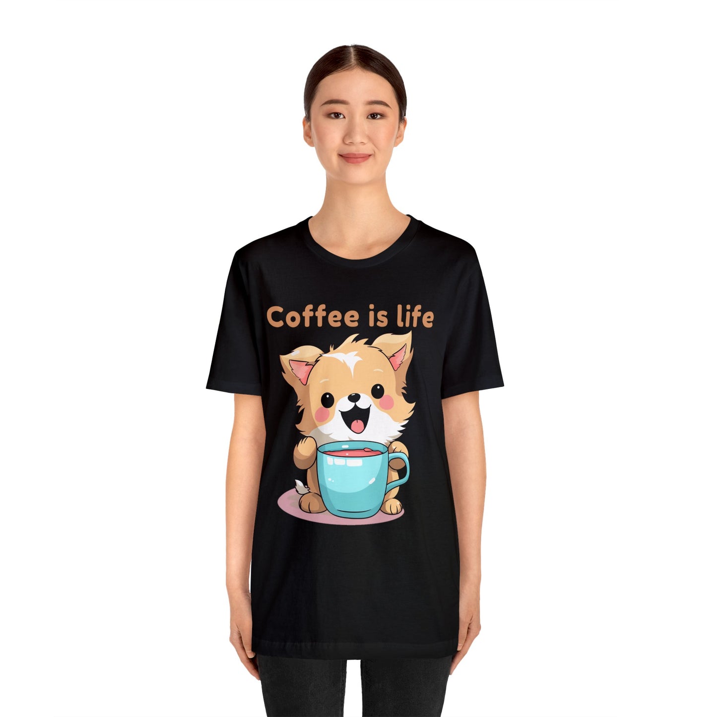 Coffee is Live (dog) - Unisex Jersey Short Sleeve Tee