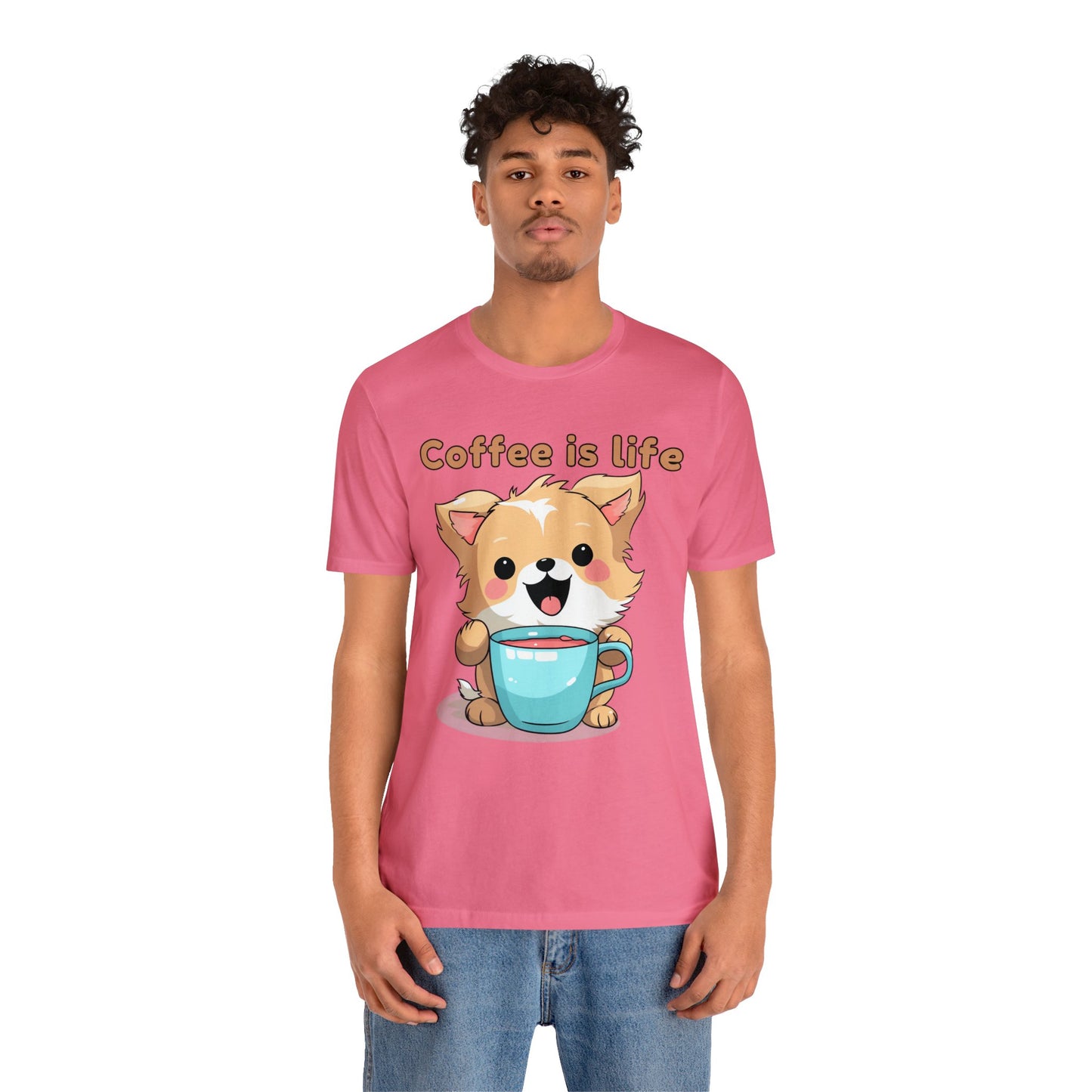 Coffee is Live (dog) - Unisex Jersey Short Sleeve Tee