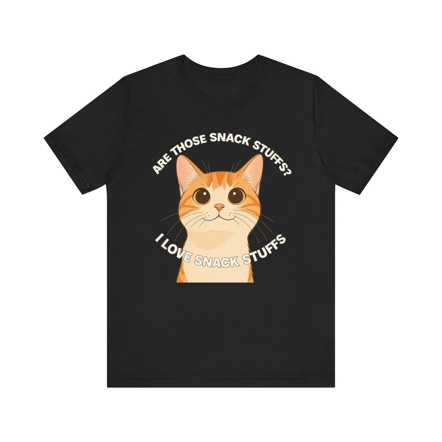 Cute Cat I Love Snack Stuffs Unisex Tee - Fun Casual Wear for Cat Lovers