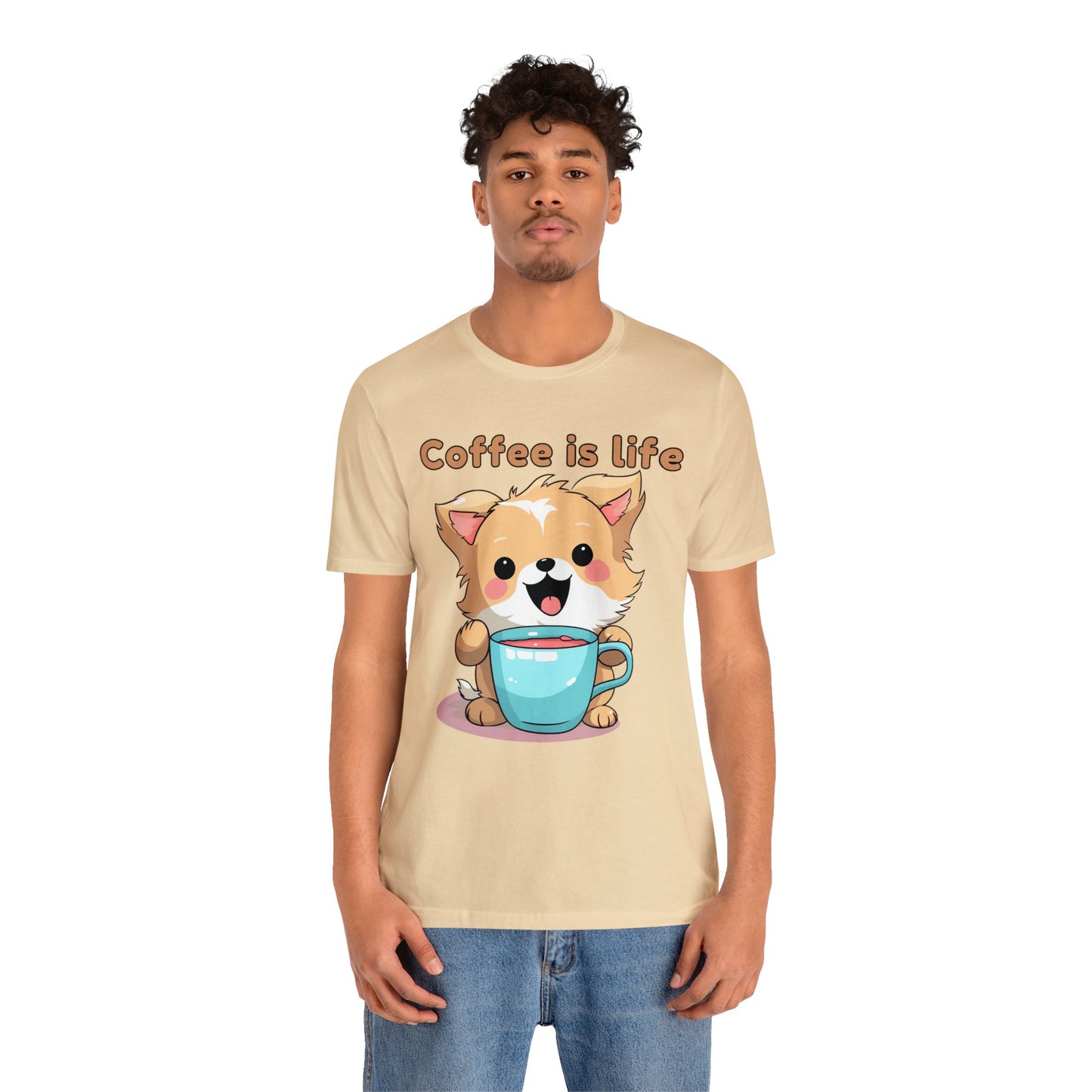 Coffee is Live (dog) - Unisex Jersey Short Sleeve Tee
