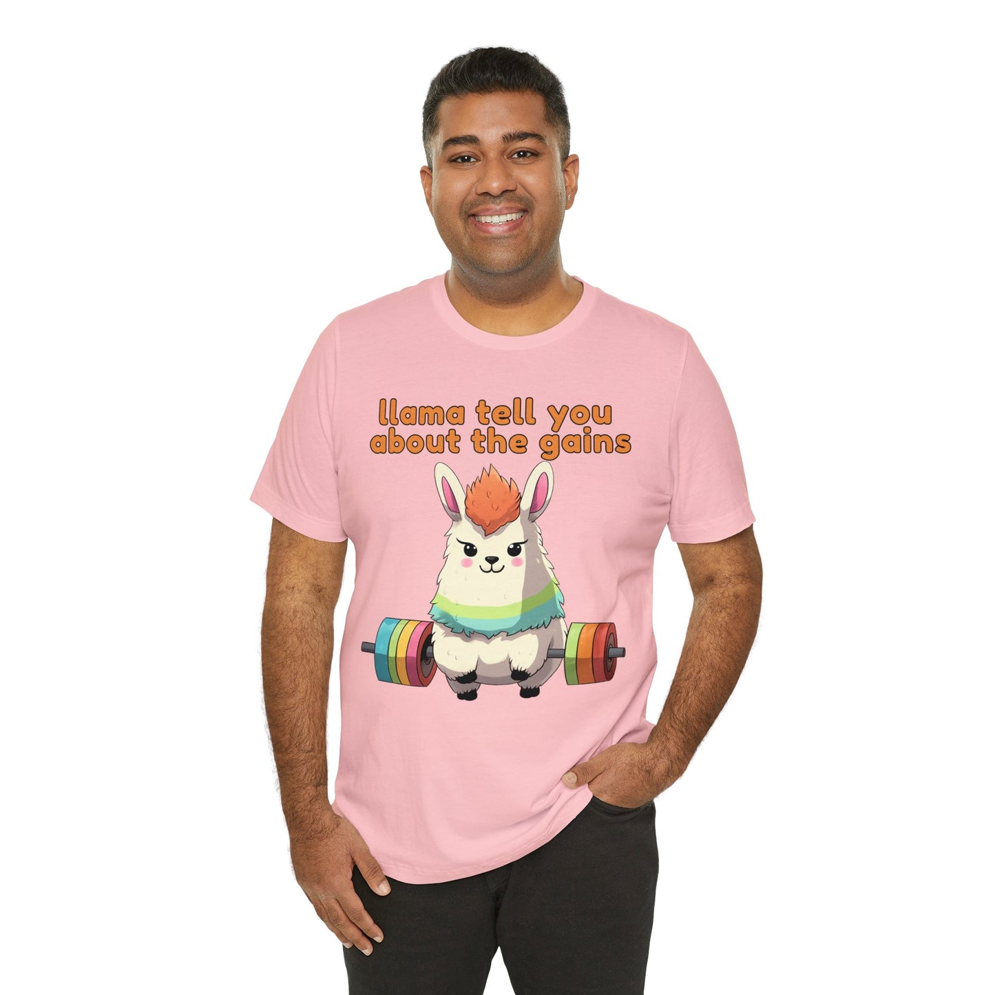 Llama tell you about the gains - Unisex Jersey Short Sleeve Tee