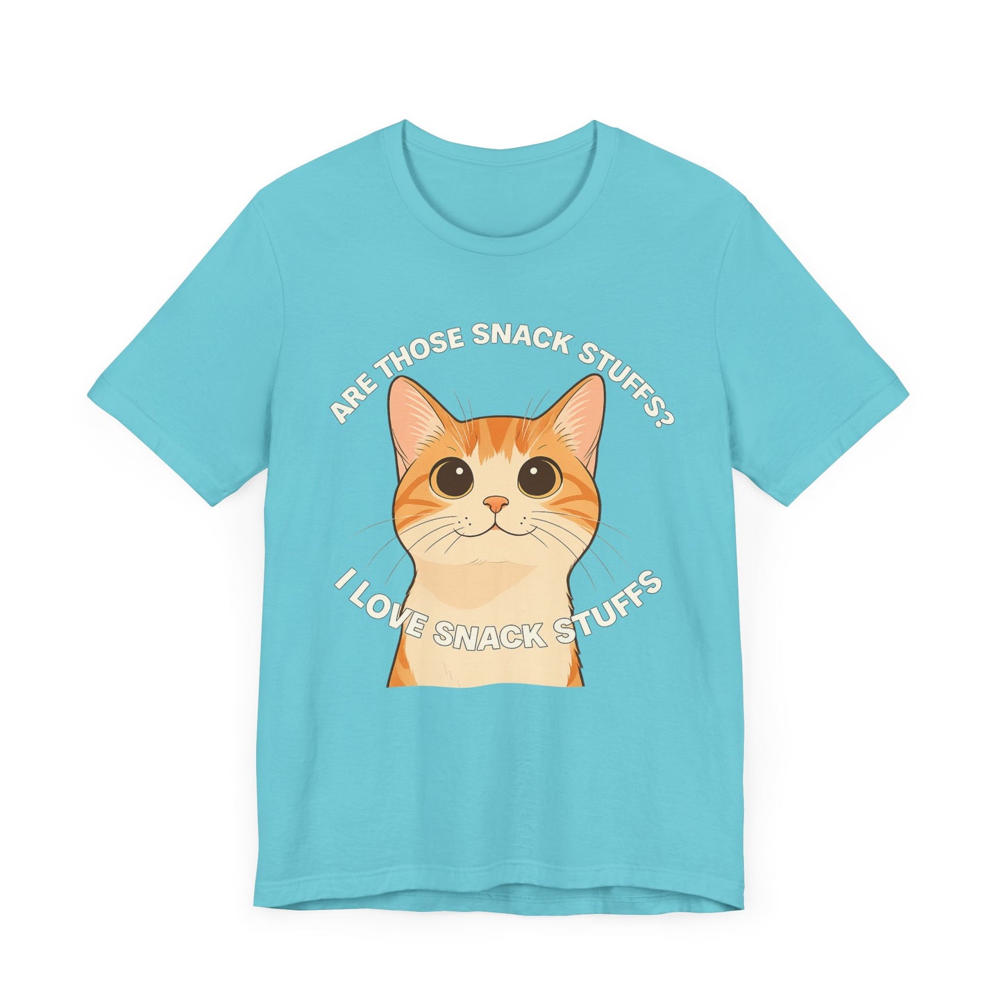 Cute Cat I Love Snack Stuffs Unisex Tee - Fun Casual Wear for Cat Lovers