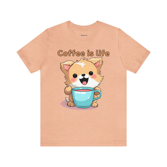Coffee is Live (dog) - Unisex Jersey Short Sleeve Tee
