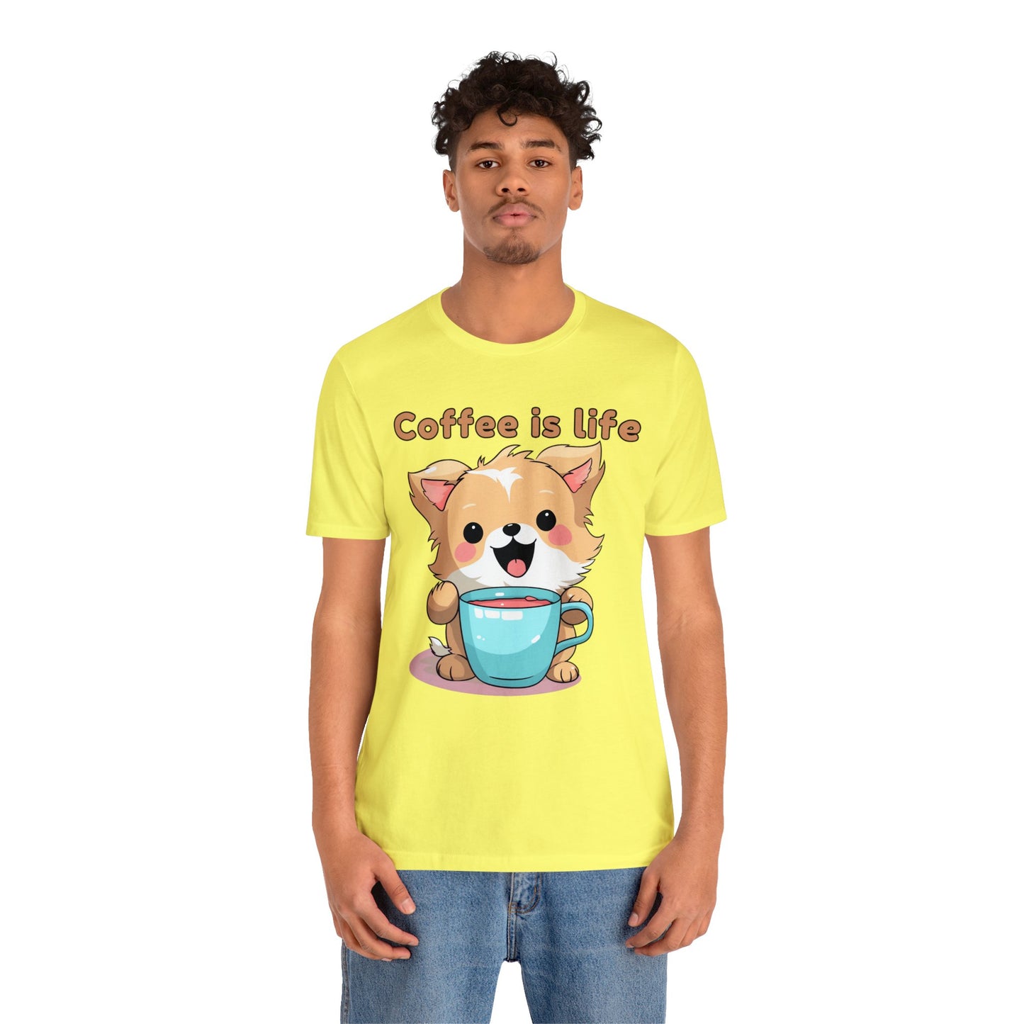Coffee is Live (dog) - Unisex Jersey Short Sleeve Tee