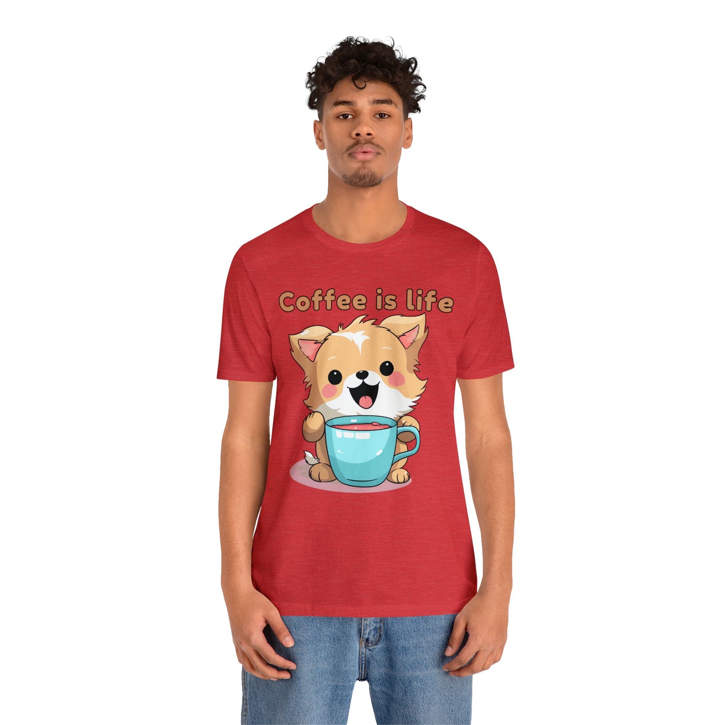 Coffee is Live (dog) - Unisex Jersey Short Sleeve Tee