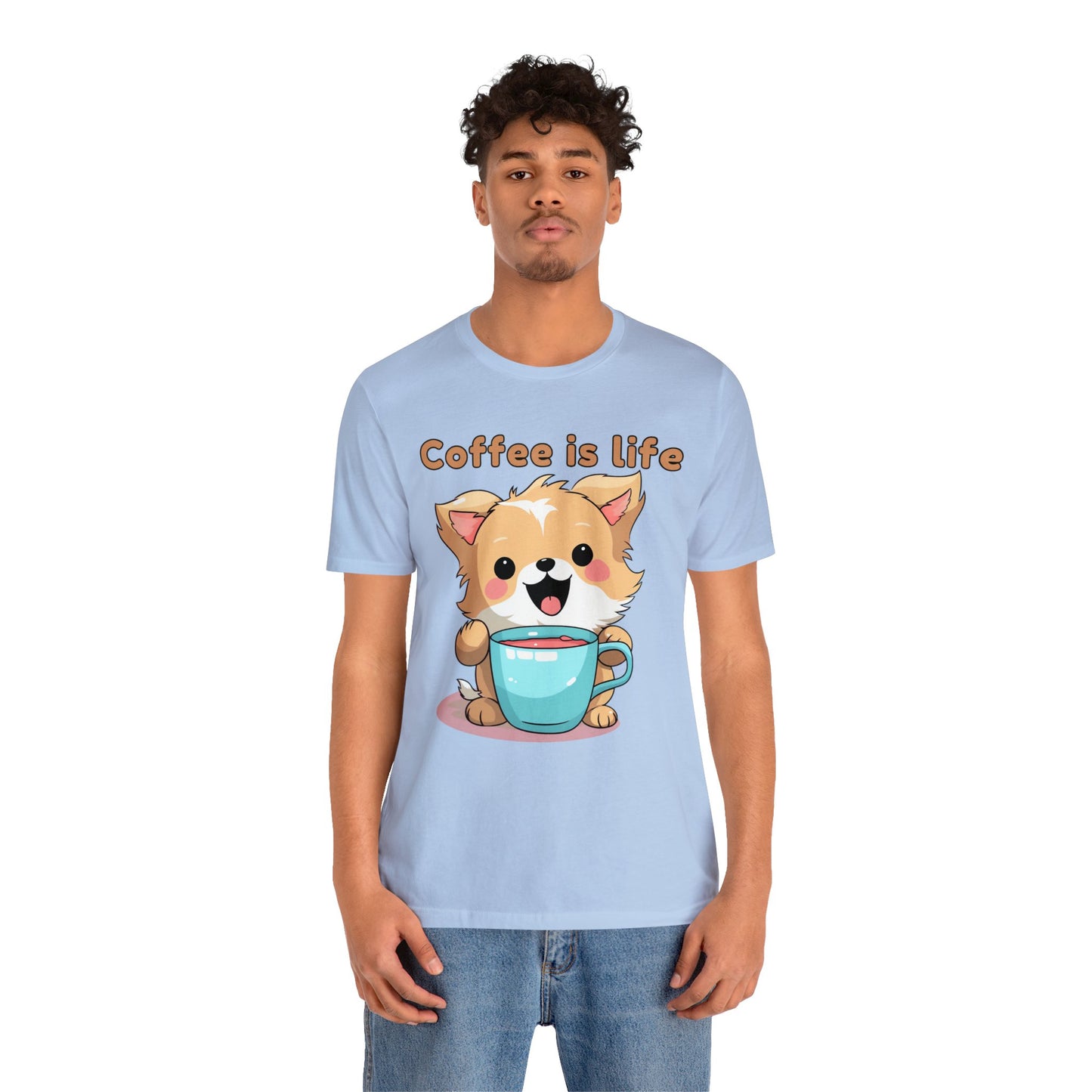Coffee is Live (dog) - Unisex Jersey Short Sleeve Tee