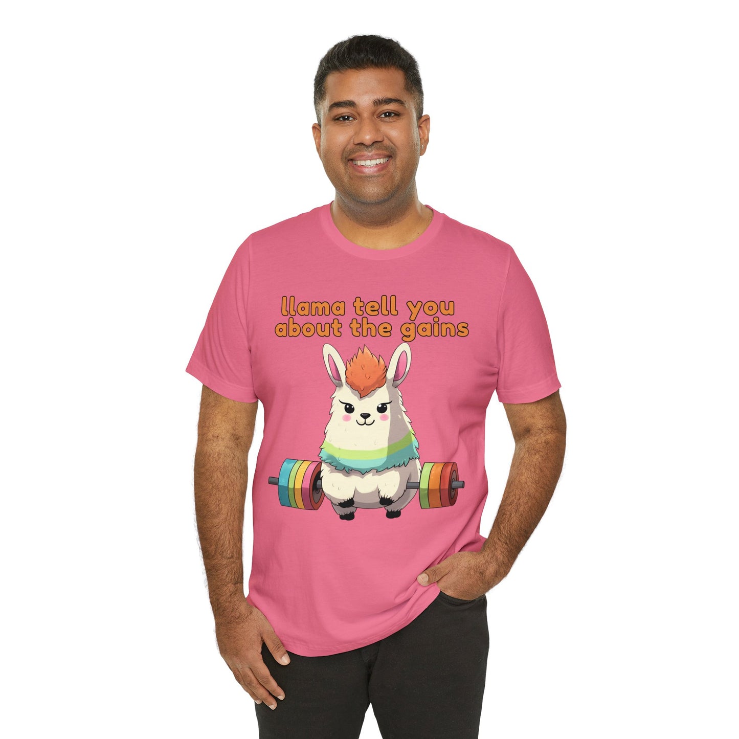 Llama tell you about the gains - Unisex Jersey Short Sleeve Tee
