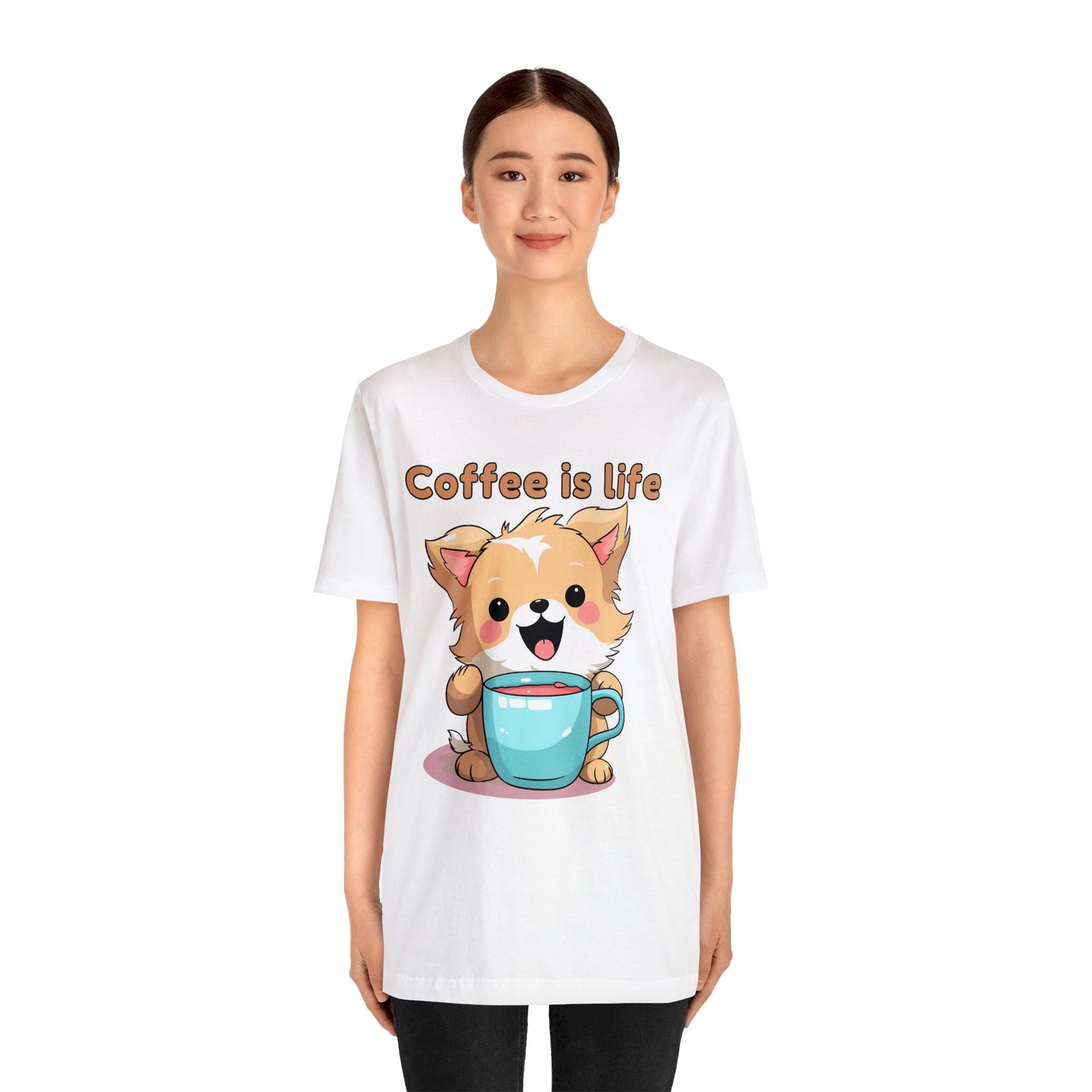 Coffee is Live (dog) - Unisex Jersey Short Sleeve Tee