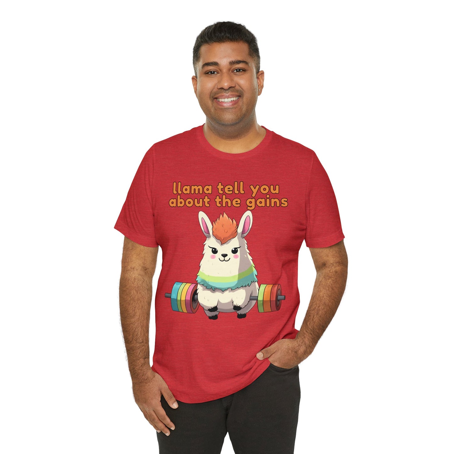Llama tell you about the gains - Unisex Jersey Short Sleeve Tee