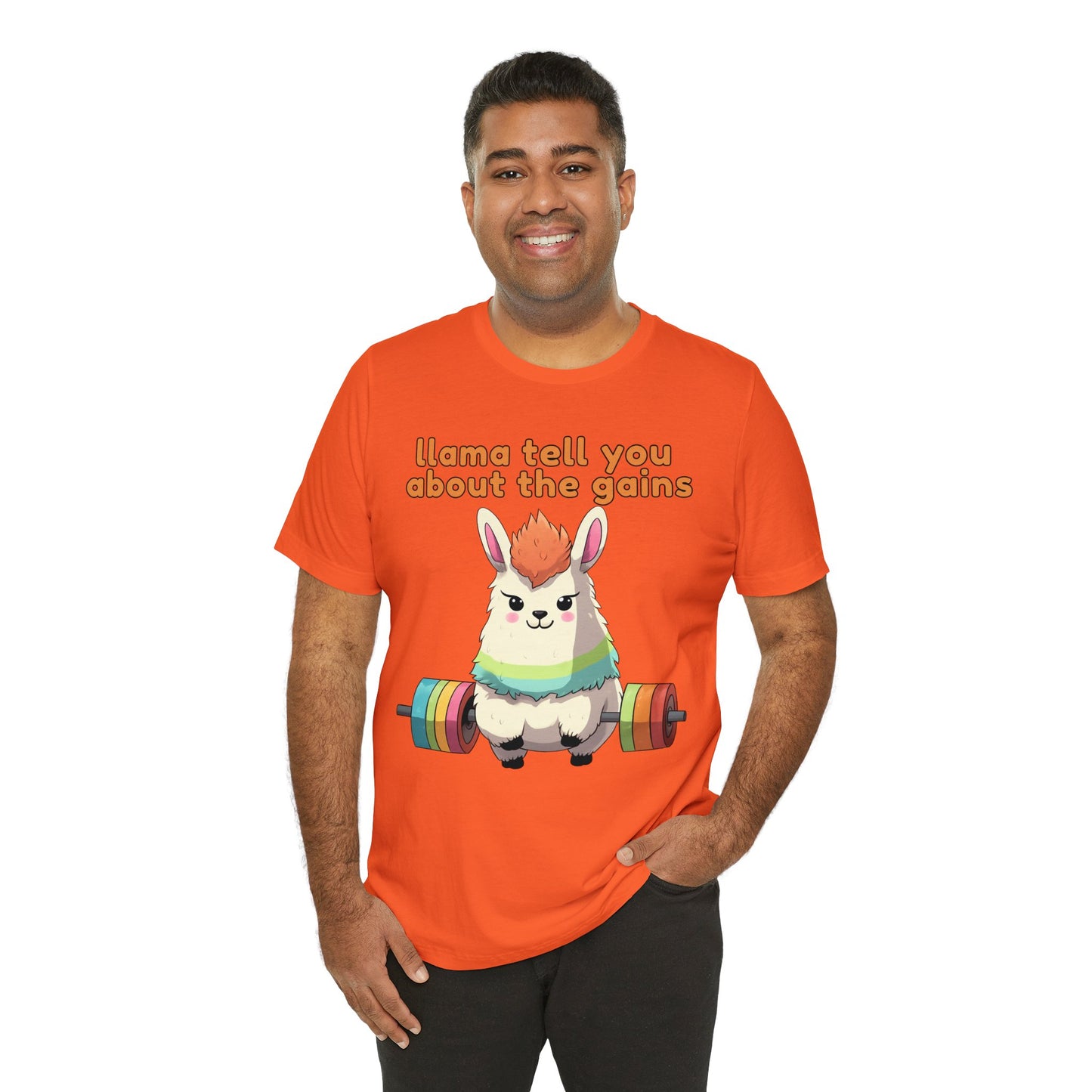 Llama tell you about the gains - Unisex Jersey Short Sleeve Tee