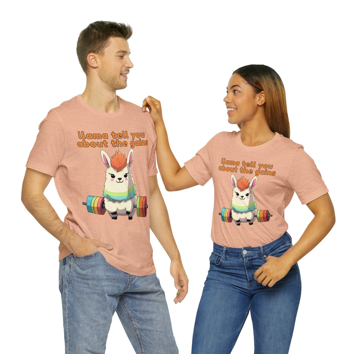 Llama tell you about the gains - Unisex Jersey Short Sleeve Tee