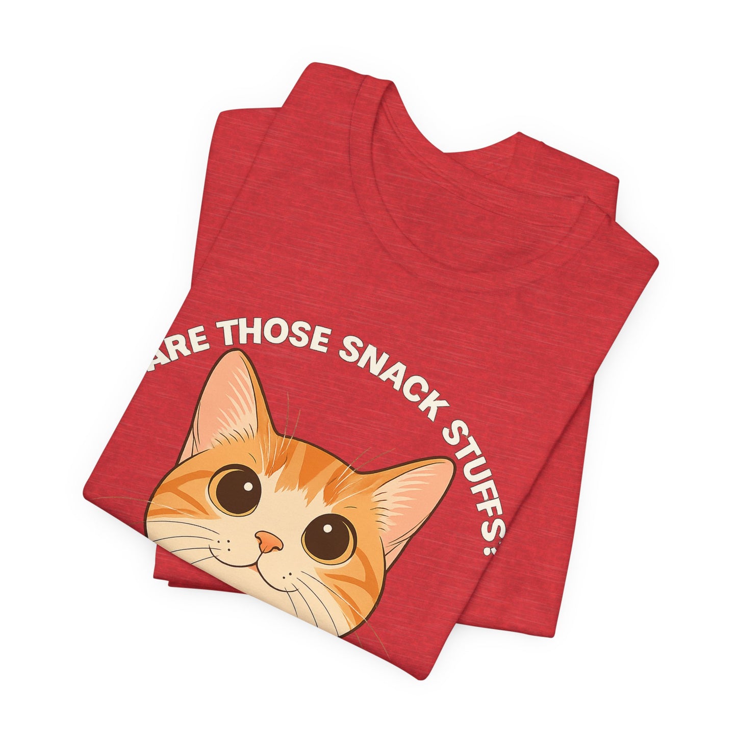Cute Cat I Love Snack Stuffs Unisex Tee - Fun Casual Wear for Cat Lovers
