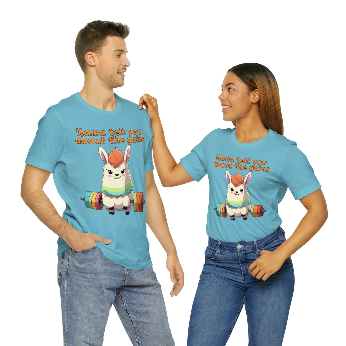 Llama tell you about the gains - Unisex Jersey Short Sleeve Tee