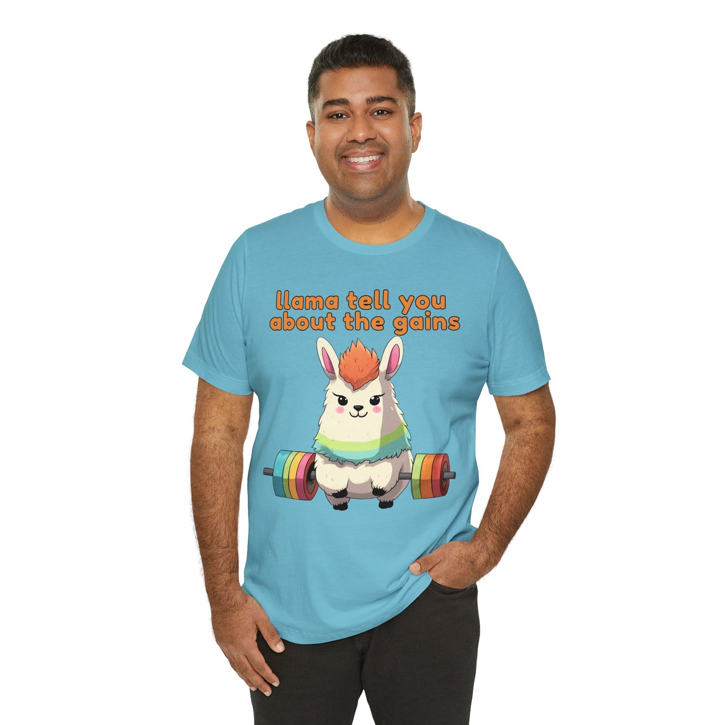 Llama tell you about the gains - Unisex Jersey Short Sleeve Tee