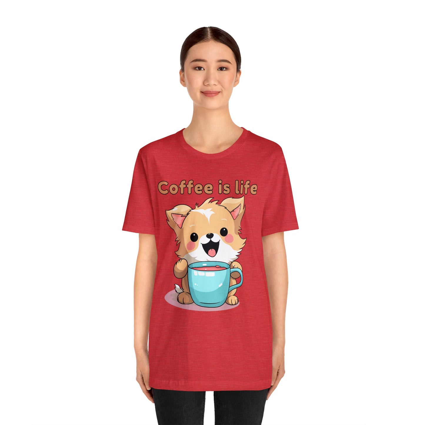 Coffee is Live (dog) - Unisex Jersey Short Sleeve Tee