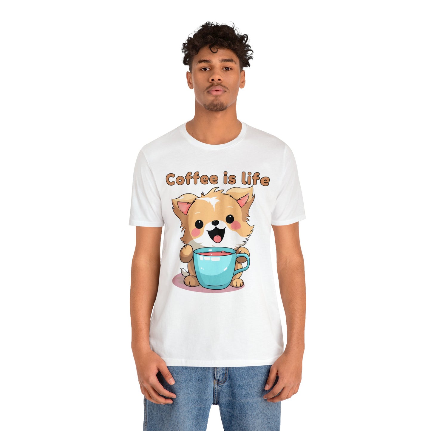 Coffee is Live (dog) - Unisex Jersey Short Sleeve Tee