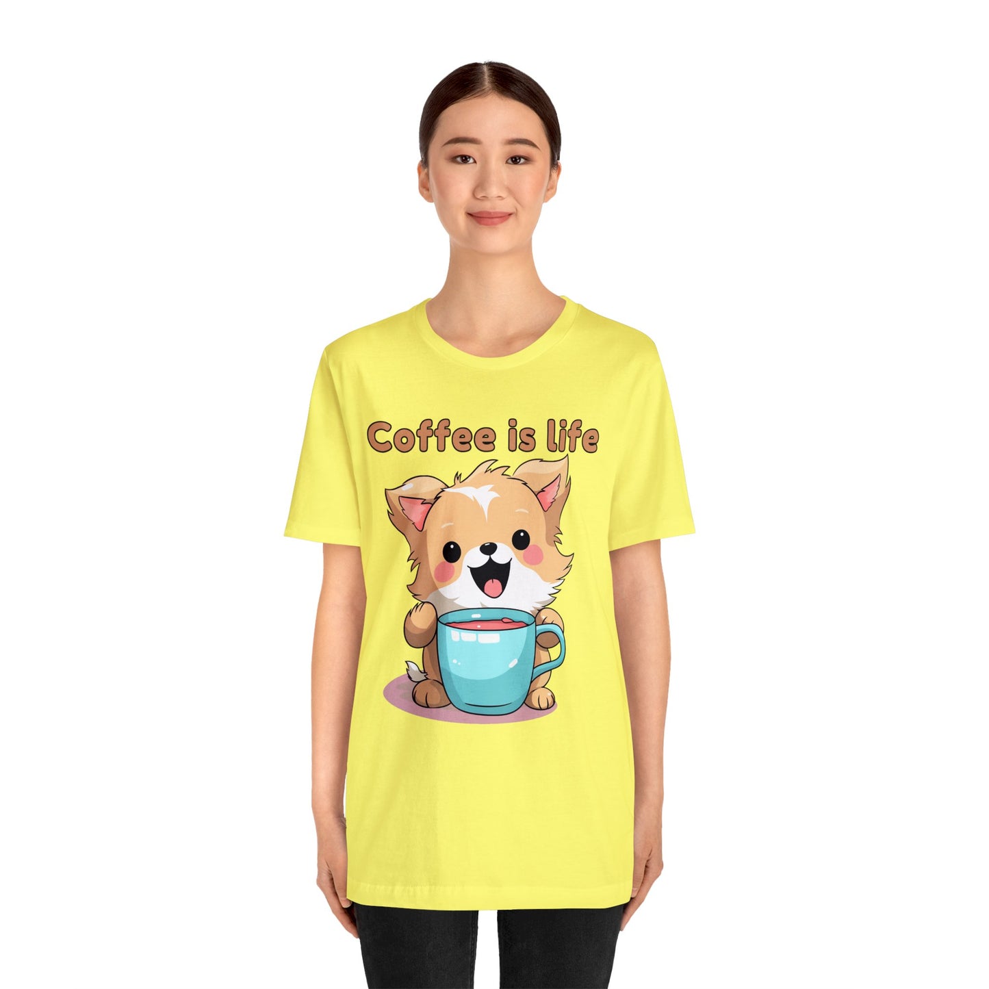 Coffee is Live (dog) - Unisex Jersey Short Sleeve Tee