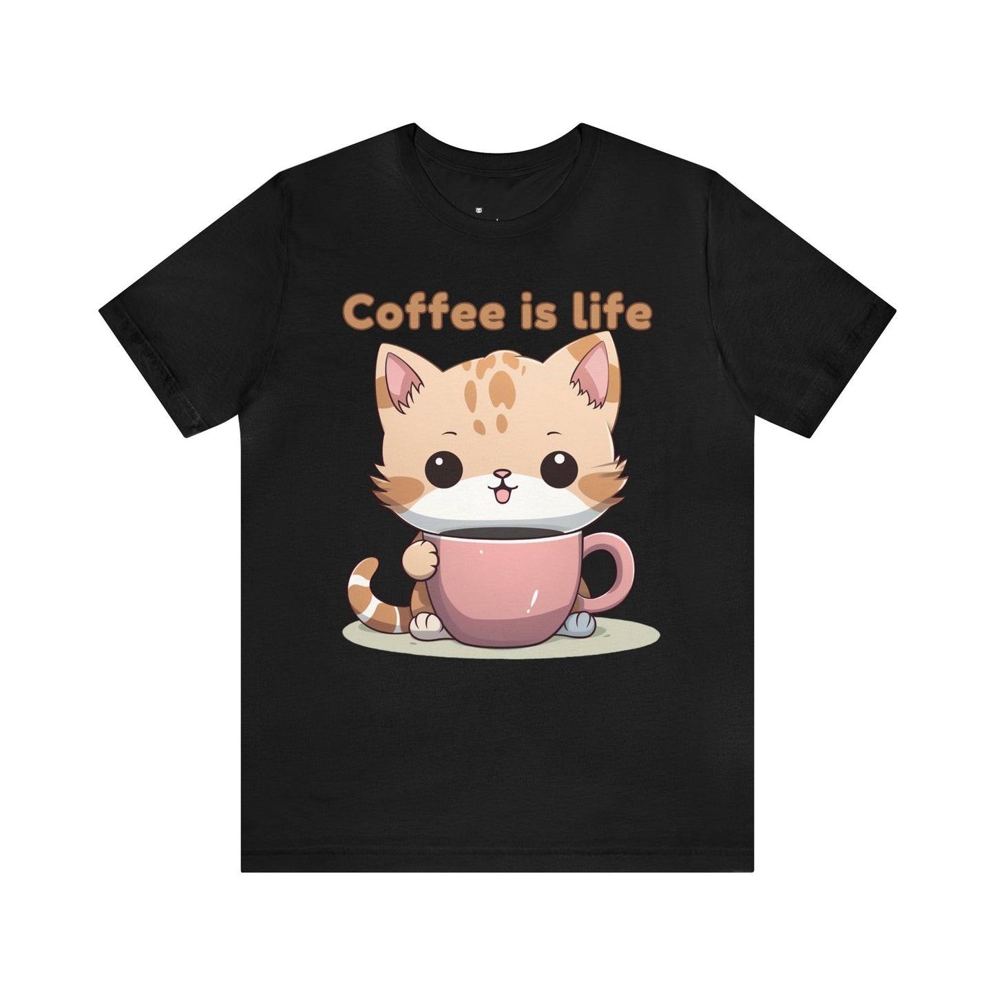 Coffee is Life (cat) - Unisex Jersey Short Sleeve Tee