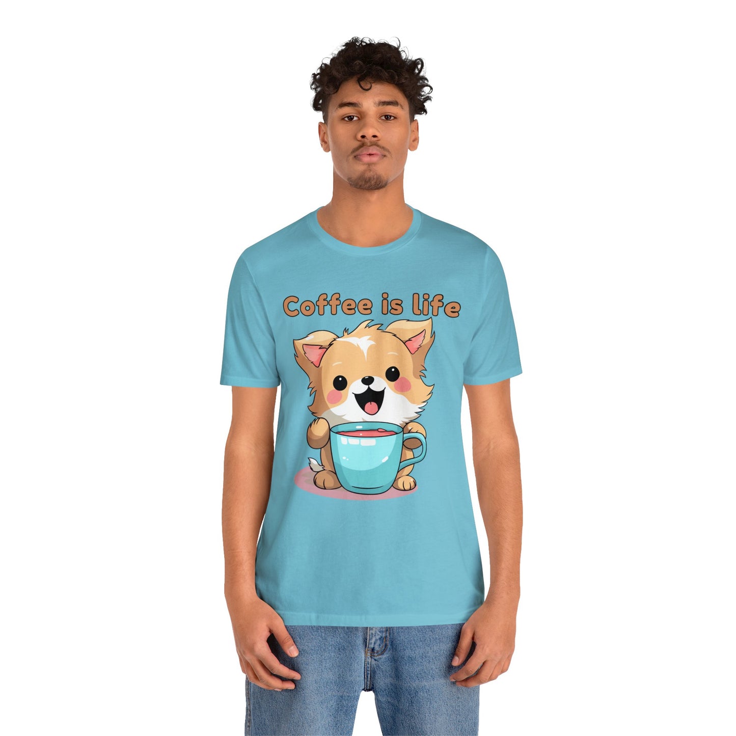 Coffee is Live (dog) - Unisex Jersey Short Sleeve Tee