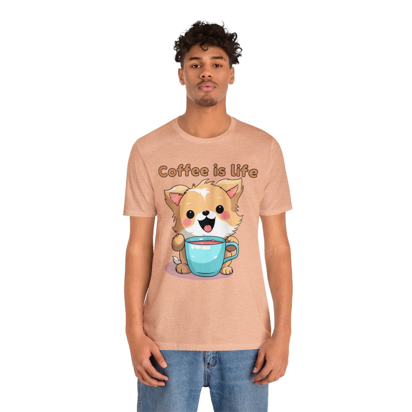 Coffee is Live (dog) - Unisex Jersey Short Sleeve Tee