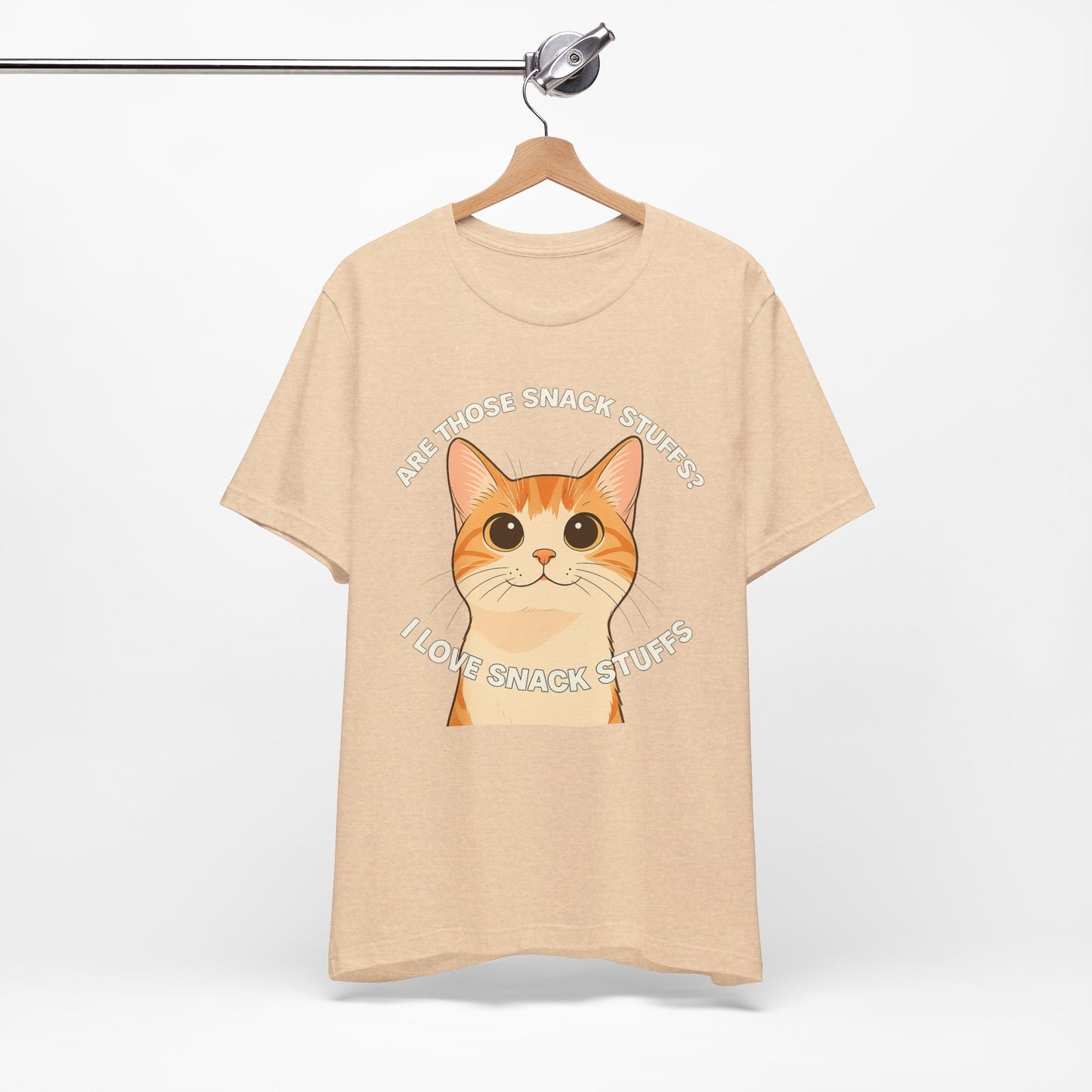 Cute Cat I Love Snack Stuffs Unisex Tee - Fun Casual Wear for Cat Lovers