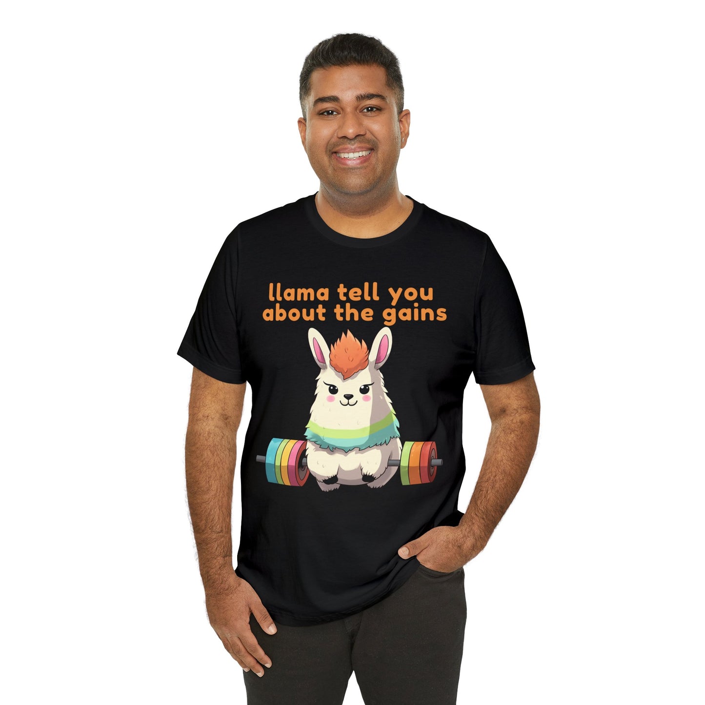 Llama tell you about the gains - Unisex Jersey Short Sleeve Tee