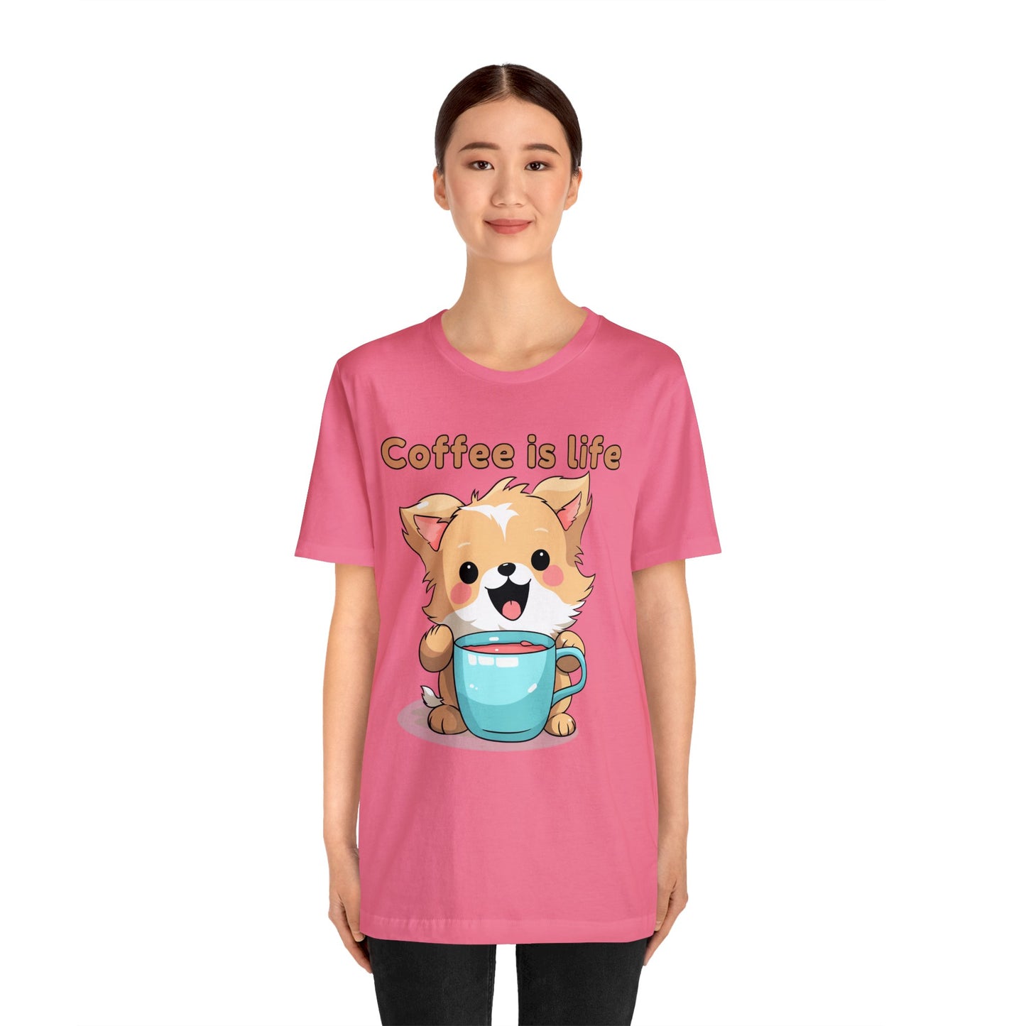 Coffee is Live (dog) - Unisex Jersey Short Sleeve Tee