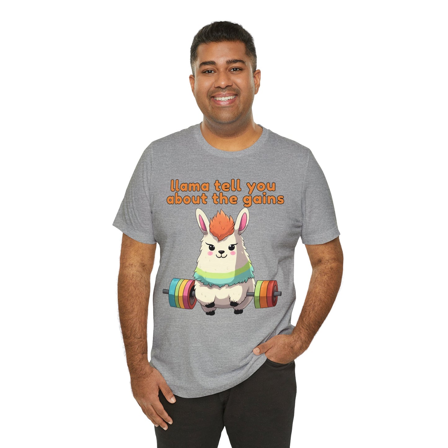 Llama tell you about the gains - Unisex Jersey Short Sleeve Tee
