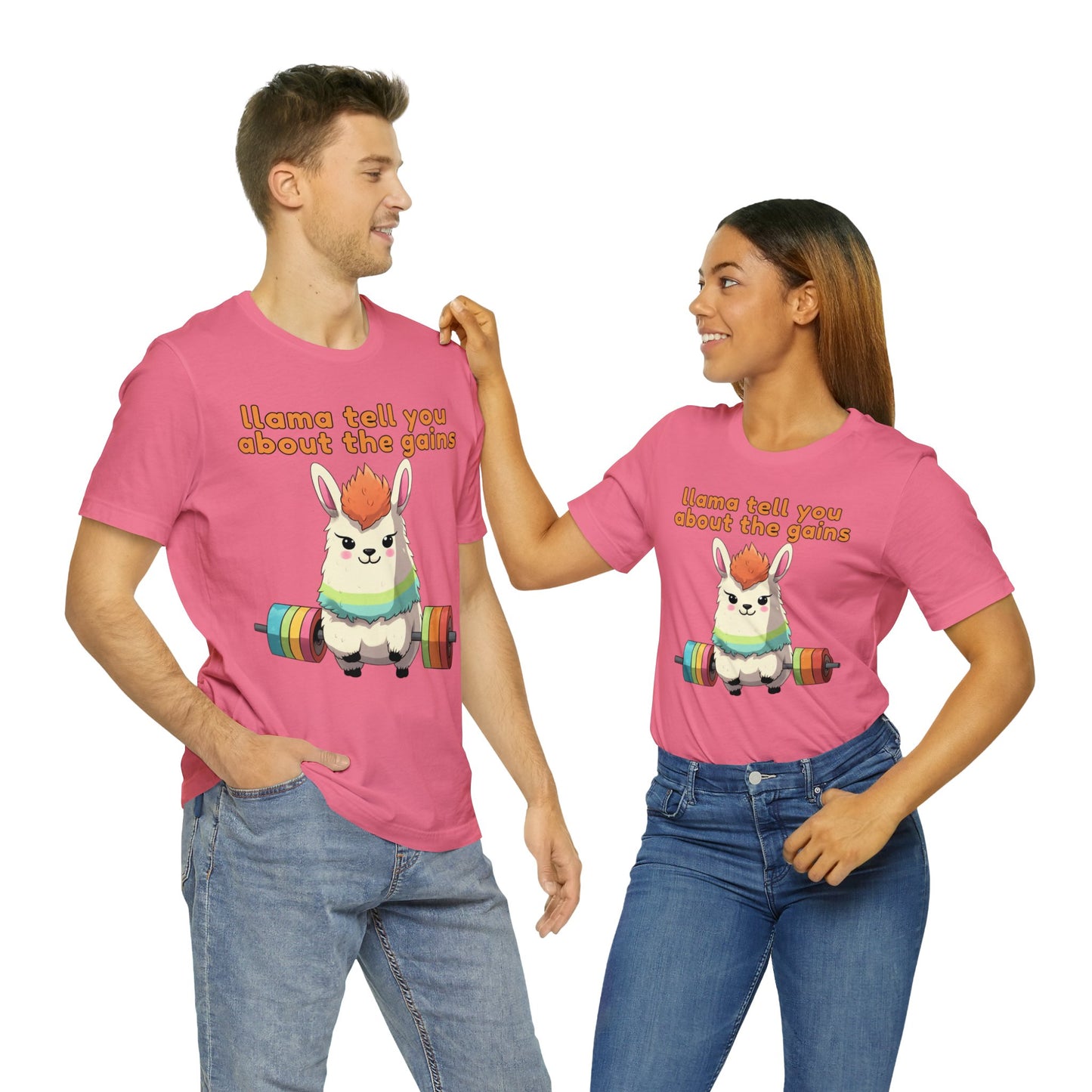 Llama tell you about the gains - Unisex Jersey Short Sleeve Tee