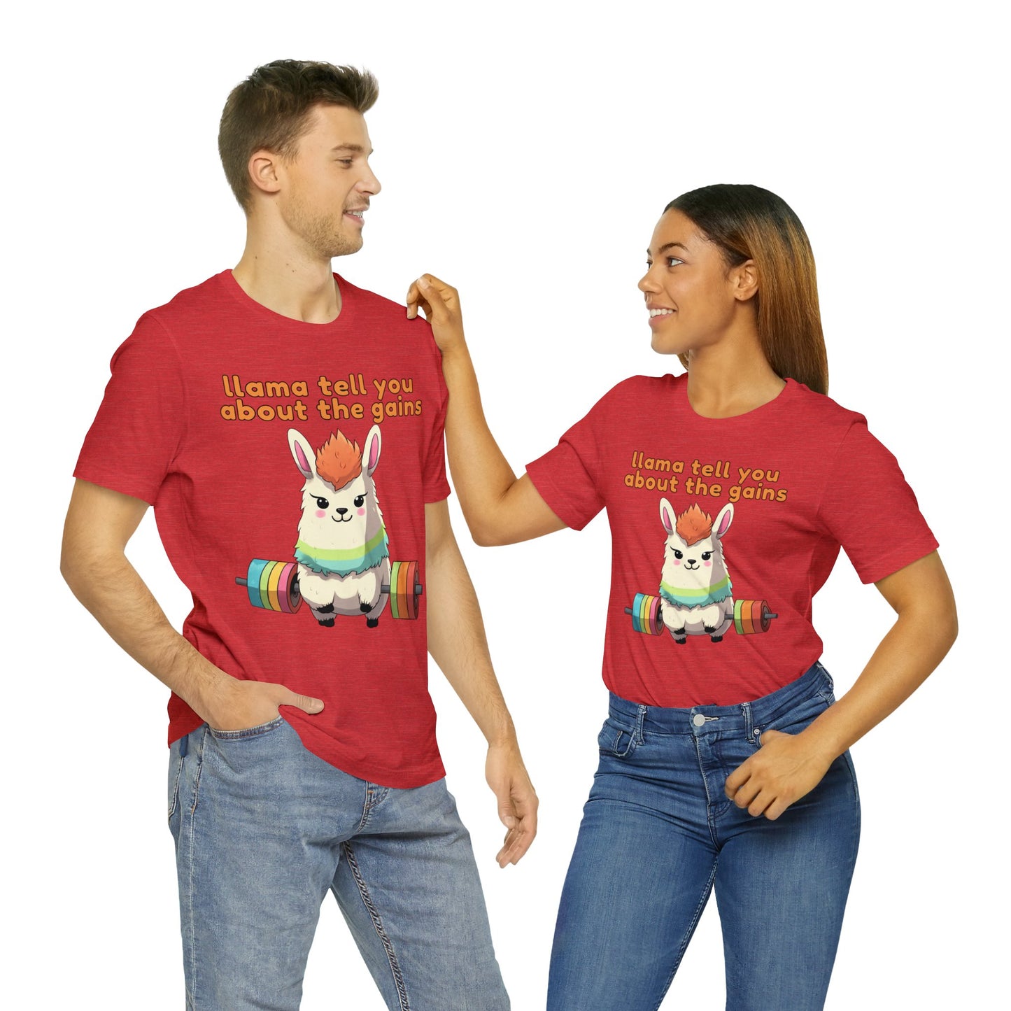Llama tell you about the gains - Unisex Jersey Short Sleeve Tee
