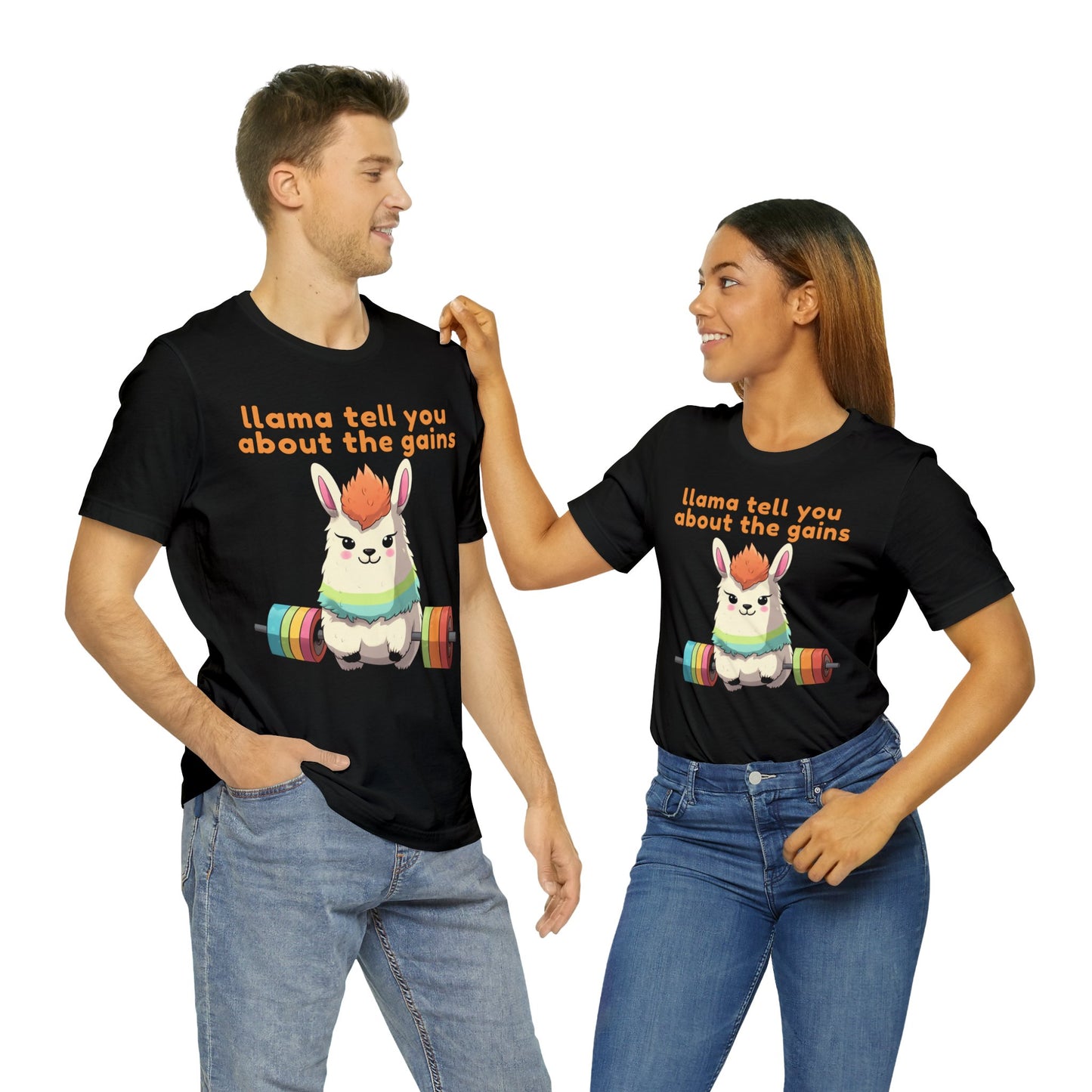 Llama tell you about the gains - Unisex Jersey Short Sleeve Tee
