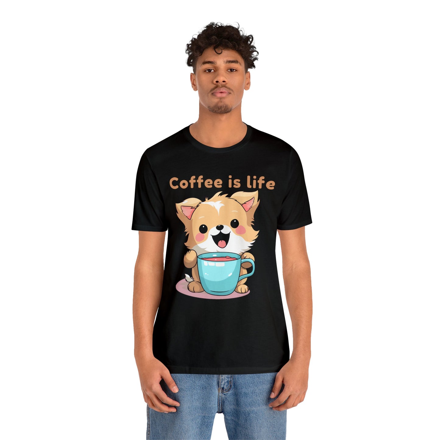 Coffee is Live (dog) - Unisex Jersey Short Sleeve Tee