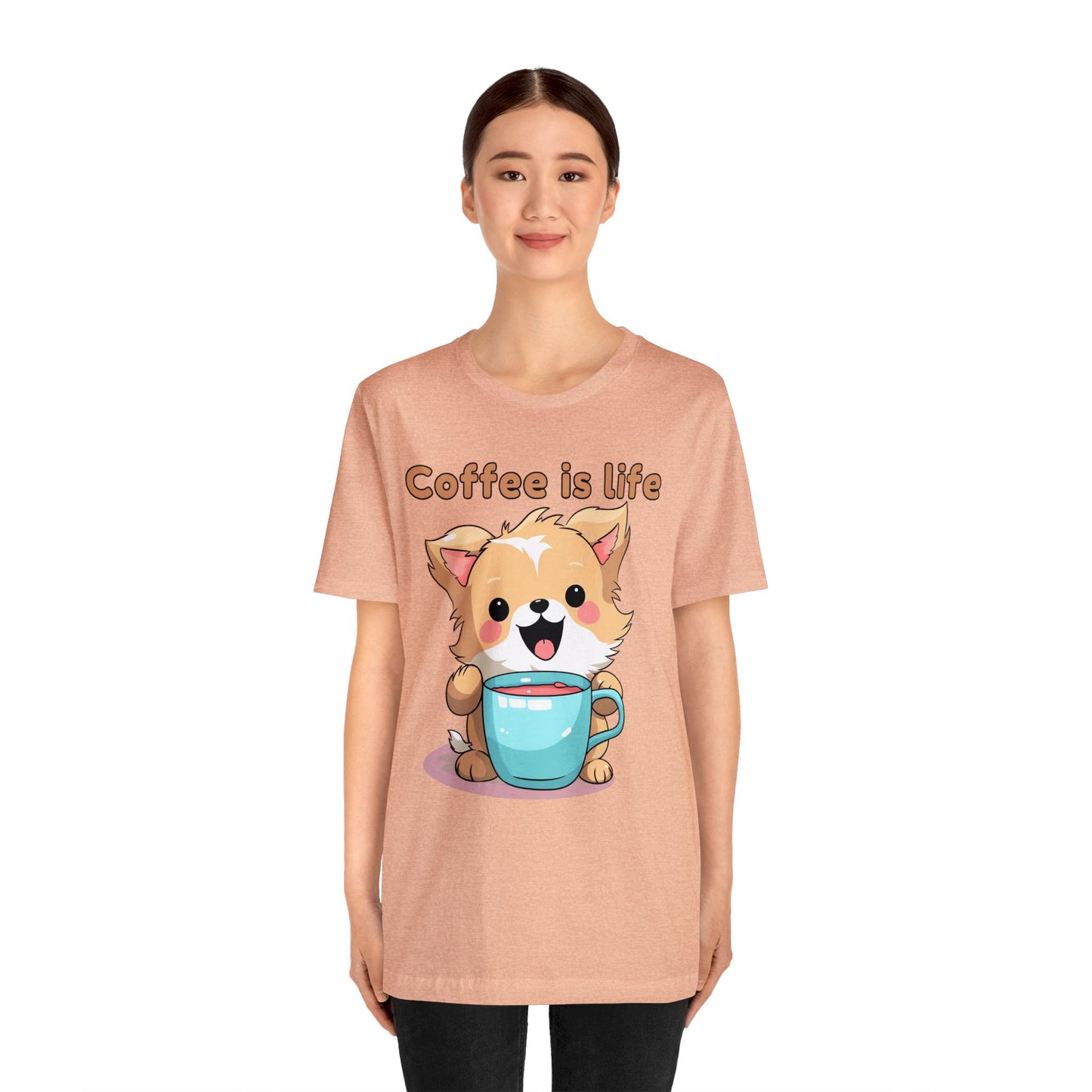 Coffee is Live (dog) - Unisex Jersey Short Sleeve Tee